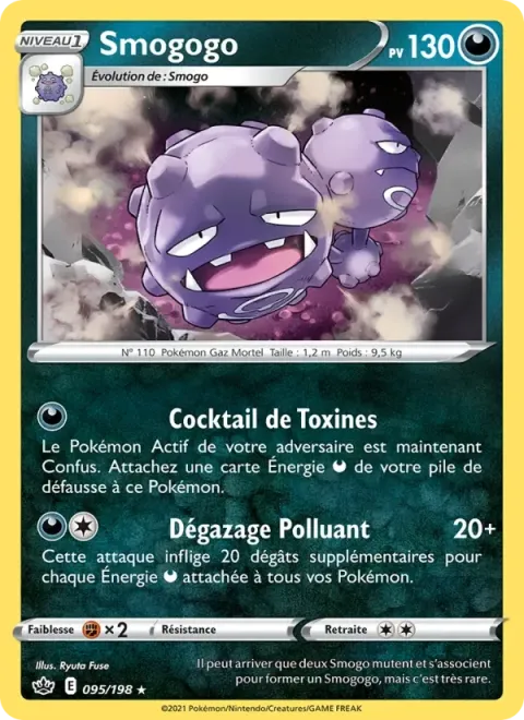 Carte Pokémon Smogogo 095/198, extension Règne de Glace