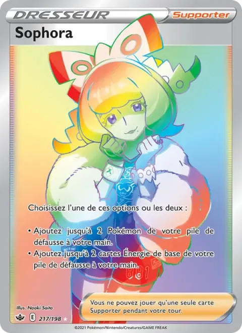 Carte Pokémon Sophora 217/198, extension Règne de Glace
