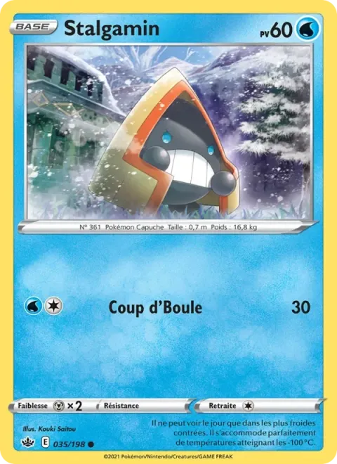 Carte Pokémon Stalgamin 035/198, extension Règne de Glace