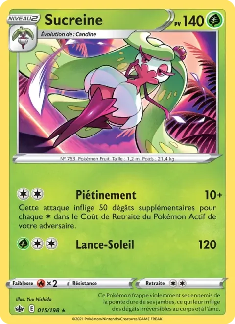 Carte Pokémon Sucreine 015/198, extension Règne de Glace