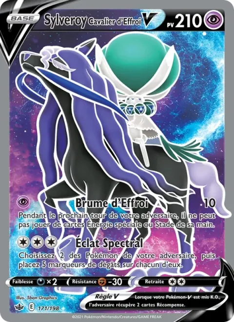Carte Pokémon Sylveroy Cavalier d’Effroi V 171/198, extension Règne de Glace
