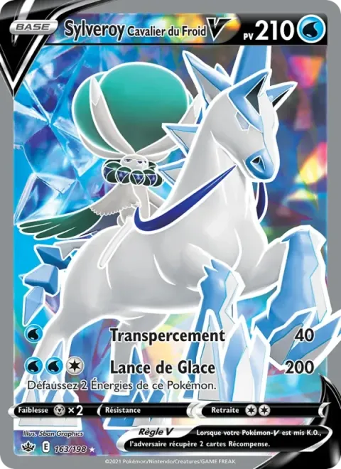 Carte Pokémon Sylveroy Cavalier du Froid V 163/198, extension Règne de Glace