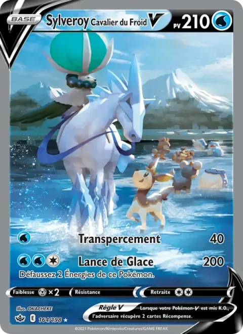 Carte Pokémon Sylveroy Cavalier du Froid V 164/198, extension Règne de Glace