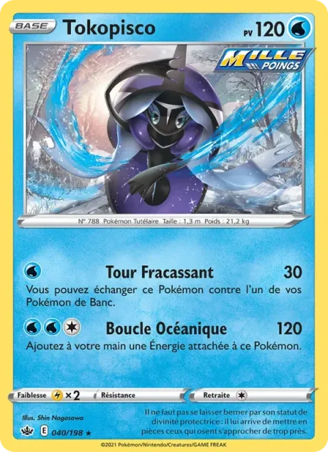 Carte Pokémon Tokopisco 040/198, extension Règne de Glace