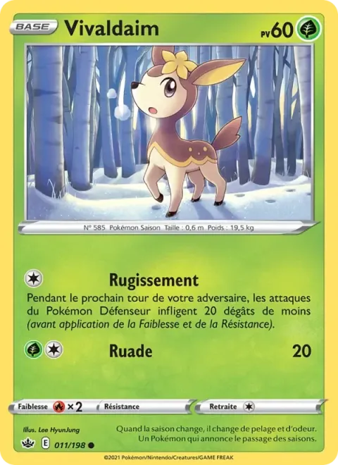 Carte Pokémon Vivaldaim 011/198, extension Règne de Glace