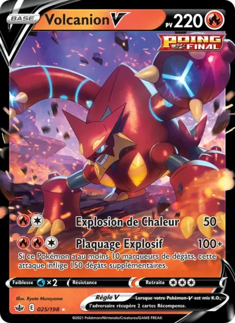 Carte Pokémon Volcanion V 025/198, extension Règne de Glace