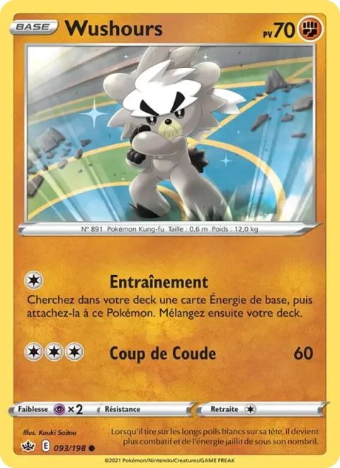 Carte Pokémon Wushours 093/198, extension Règne de Glace