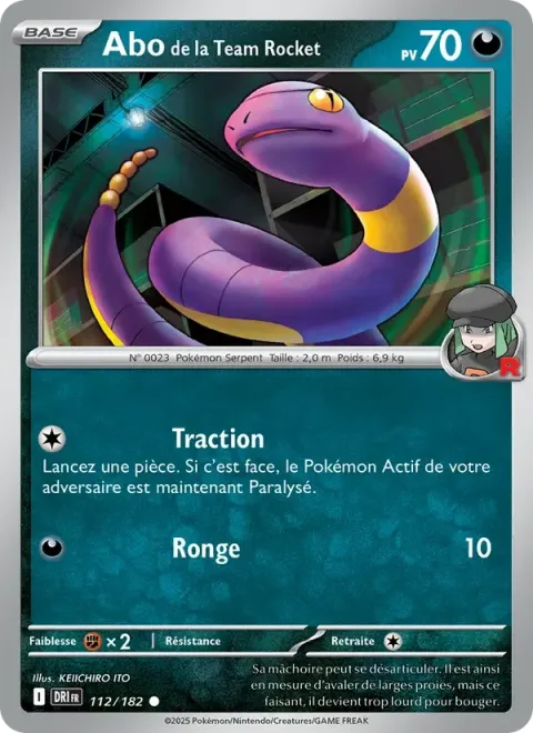 Carte Pokémon Abo de la Team Rocket 112/182, extension Rivalités Destinées