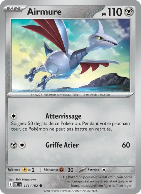 Carte Pokémon Airmure 141/182, extension Rivalités Destinées