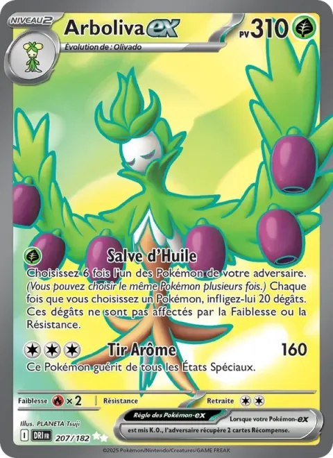 Carte Pokémon Arboliva-ex 207/182, extension Rivalités Destinées