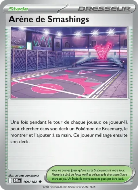 Carte Pokémon Arène de Smashings 169/182, extension Rivalités Destinées