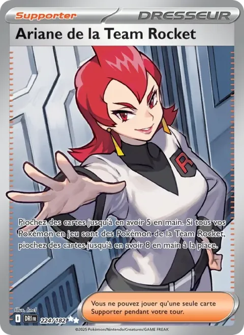 Carte Pokémon Ariane de la Team Rocket 224/182, extension Rivalités Destinées