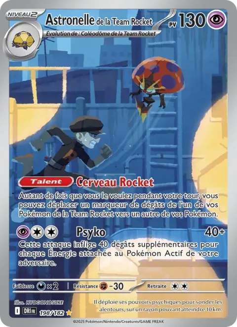 Carte Pokémon Astronelle de la Team Rocket 198/182, extension Rivalités Destinées