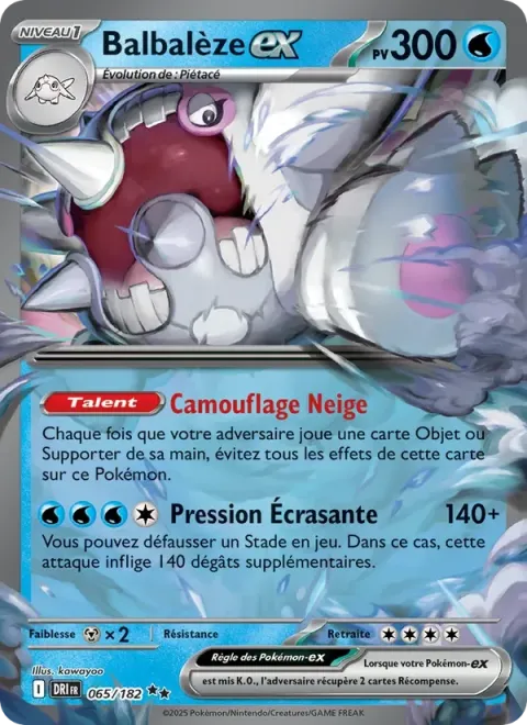 Carte Pokémon Balbalèze-ex 065/182, extension Rivalités Destinées