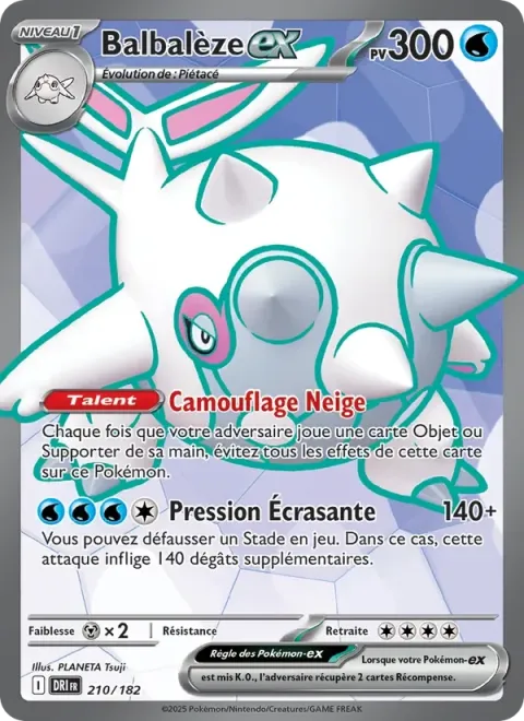 Carte Pokémon Balbalèze-ex 210/182, extension Rivalités Destinées