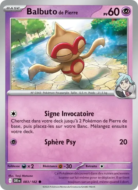 Carte Pokémon Balbuto de Pierre 083/182, extension Rivalités Destinées