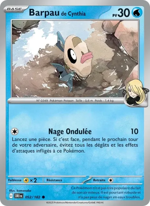 Carte Pokémon Barpau de Cynthia 052/182, extension Rivalités Destinées