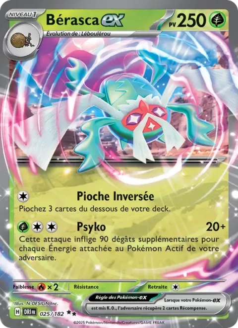 Carte Pokémon Bérasca-ex 025/182, extension Rivalités Destinées