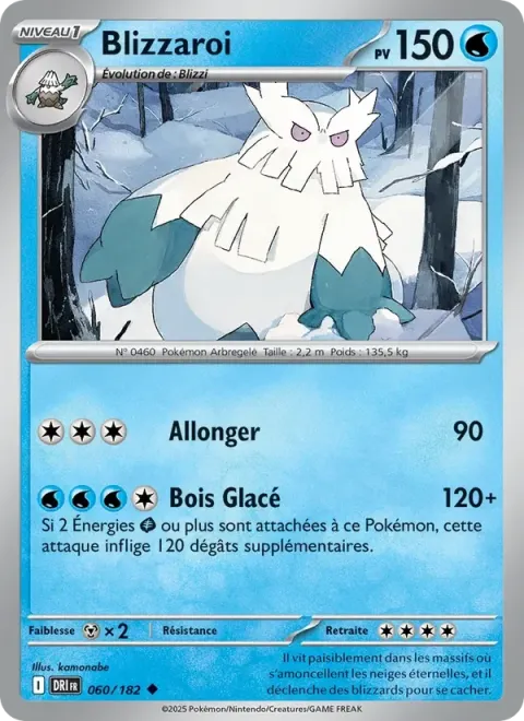 Carte Pokémon Blizzaroi 060/182, extension Rivalités Destinées