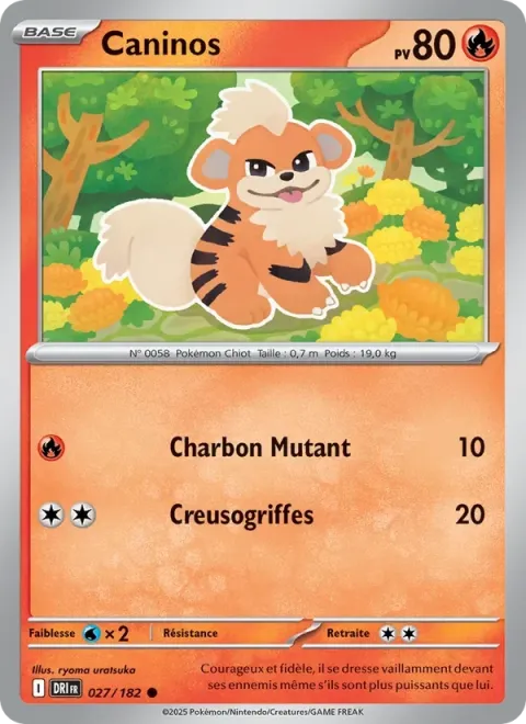 Carte Pokémon Caninos 027/182, extension Rivalités Destinées