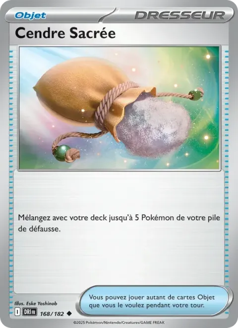 Carte Pokémon Cendre Sacrée 168/182, extension Rivalités Destinées