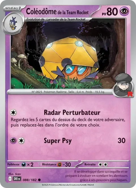 Carte Pokémon Coléodôme de la Team Rocket 088/182, extension Rivalités Destinées