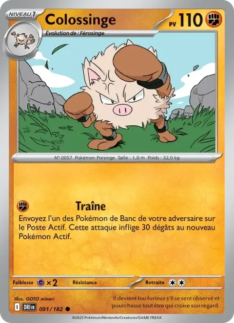 Carte Pokémon Colossinge 091/182, extension Rivalités Destinées
