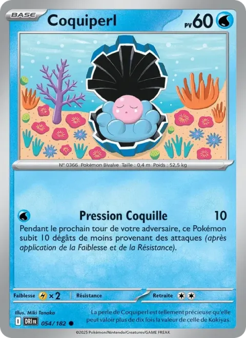 Carte Pokémon Coquiperl 054/182, extension Rivalités Destinées