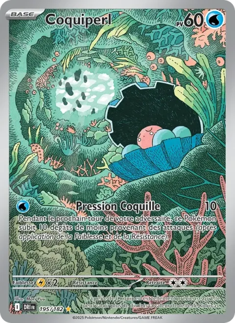Carte Pokémon Coquiperl 195/182, extension Rivalités Destinées