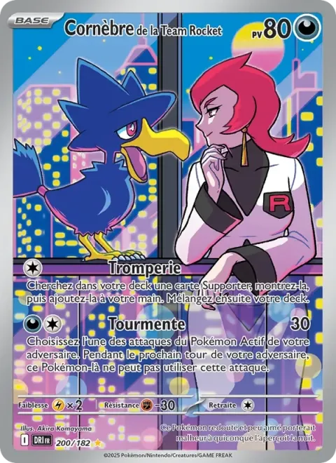 Carte Pokémon Cornèbre de la Team Rocket 200/182, extension Rivalités Destinées
