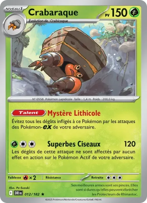 Carte Pokémon Crabaraque 012/182, extension Rivalités Destinées