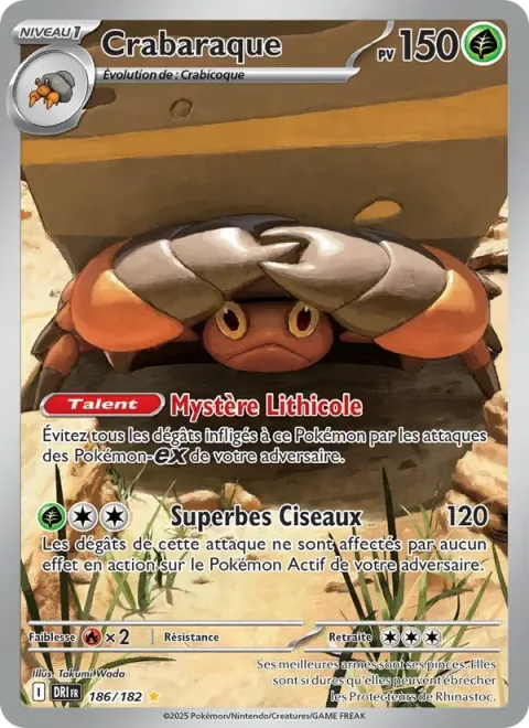 Carte Pokémon Crabaraque 186/182, extension Rivalités Destinées
