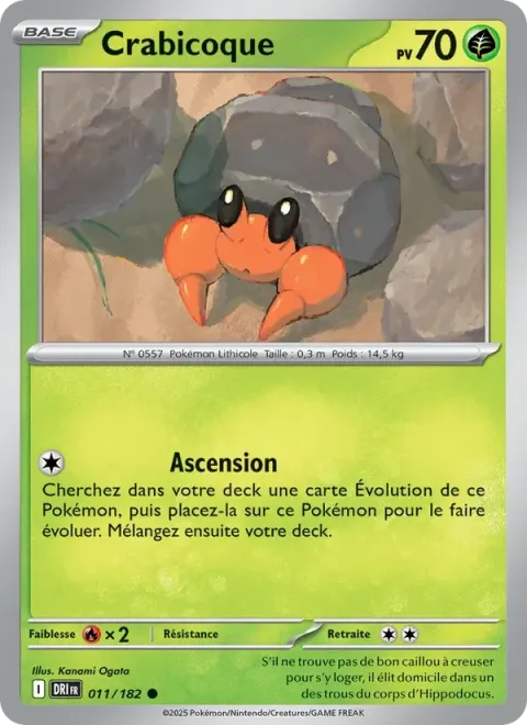 Carte Pokémon Crabicoque 011/182, extension Rivalités Destinées