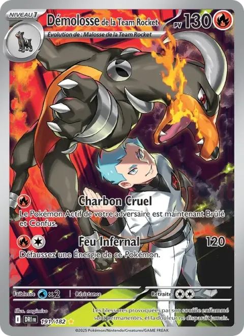 Carte Pokémon Démolosse de la Team Rocket 191/182, extension Rivalités Destinées