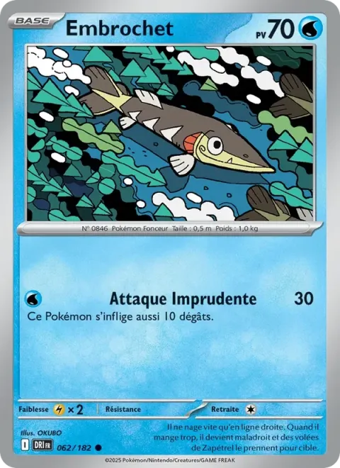 Carte Pokémon Embrochet 062/182, extension Rivalités Destinées