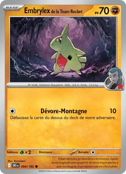 Carte Pokémon Embrylex de la Team Rocket 094/182, extension Rivalités Destinées