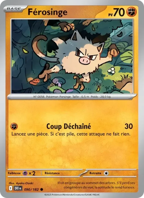 Carte Pokémon Férosinge 090/182, extension Rivalités Destinées