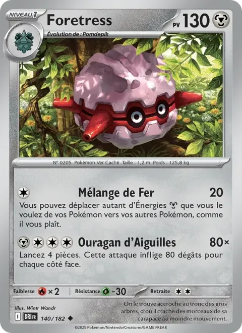 Carte Pokémon Foretress 140/182, extension Rivalités Destinées