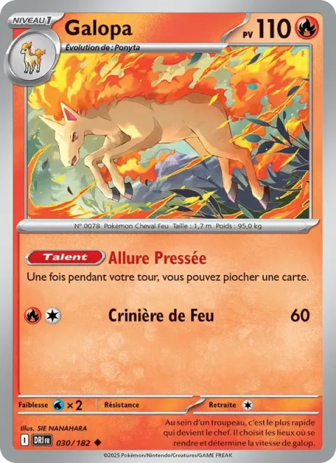 Carte Pokémon Galopa 030/182, extension Rivalités Destinées