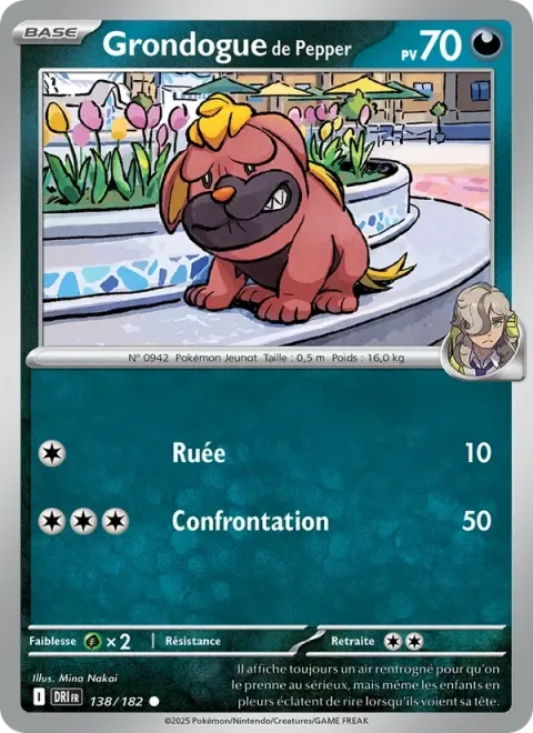 Carte Pokémon Grondogue de Pepper 138/182, extension Rivalités Destinées