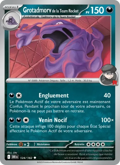 Carte Pokémon Grotadmorv de la Team Rocket 124/182, extension Rivalités Destinées