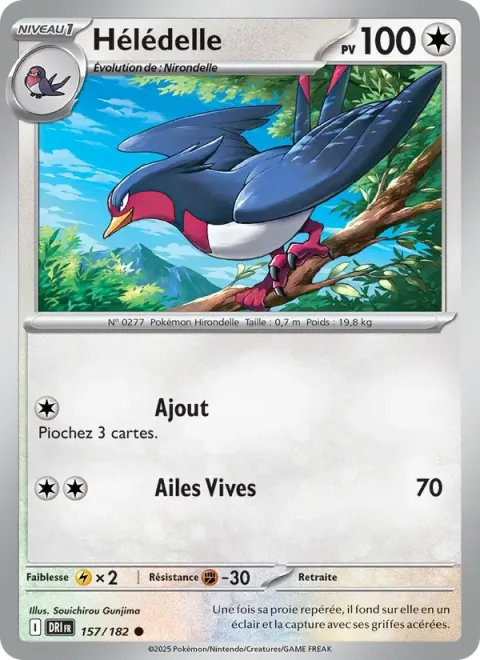 Carte Pokémon Hélédelle 157/182, extension Rivalités Destinées