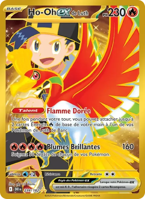 Carte Pokémon Ho-Oh-ex de Luth 239/182, extension Rivalités Destinées