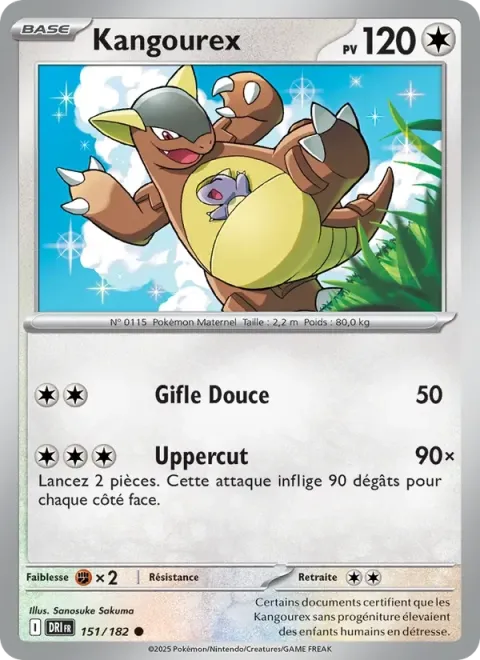 Carte Pokémon Kangourex 151/182, extension Rivalités Destinées