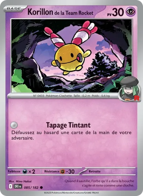 Carte Pokémon Korillon de la Team Rocket 085/182, extension Rivalités Destinées