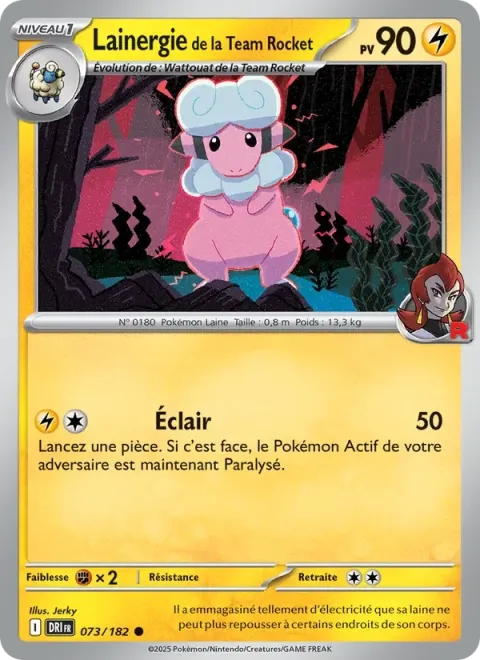 Carte Pokémon Lainergie de la Team Rocket 073/182, extension Rivalités Destinées