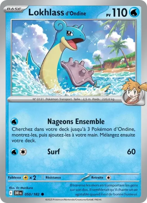 Carte Pokémon Lokhlass d’Ondine 050/182, extension Rivalités Destinées
