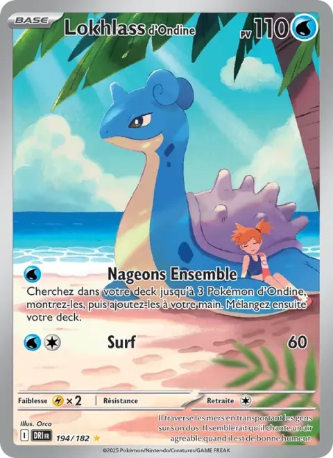 Carte Pokémon Lokhlass d’Ondine 194/182, extension Rivalités Destinées