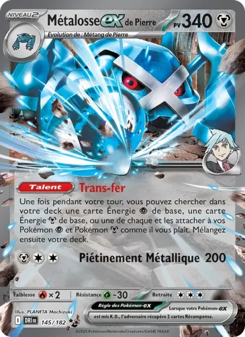 Carte Pokémon Métalosse-ex de Pierre 145/182, extension Rivalités Destinées