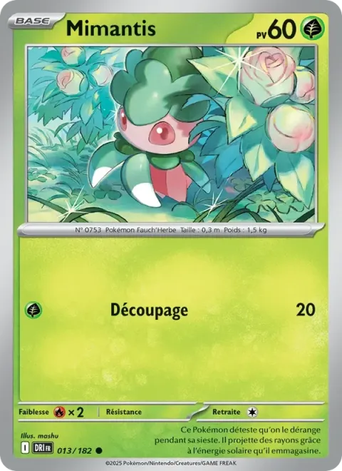 Carte Pokémon Mimantis 013/182, extension Rivalités Destinées